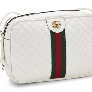 Gucci White Quilted Leather Shoulder Bag